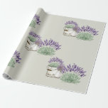 Vintage rustikale Lavendelneutralin Geschenkpapier<br><div class="desc">Wasserfarbenes Rustikales Vintages Lavendelpapier.</div>