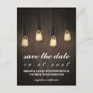 Vintage Rustikale Lichter Chic Save The Date Karte
