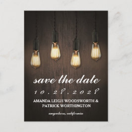 Vintage Rustikale Lichter Chic speichern die Datum Ankündigungspostkarte