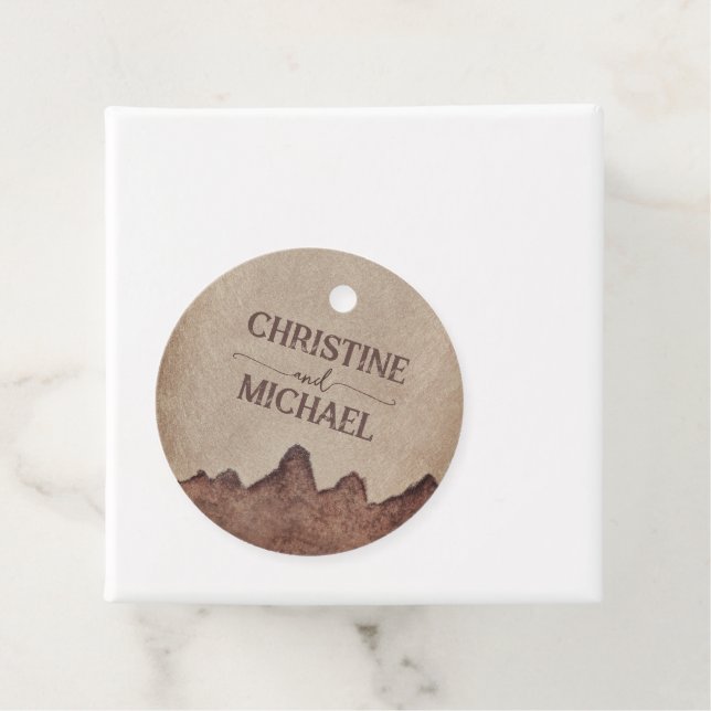 Vintage rustikale Papageienhochzeit Geschenkanhänger (Beispiel)