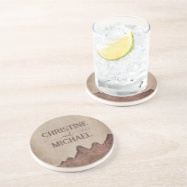 Vintage rustikale Papageienhochzeit Getränkeuntersetzer