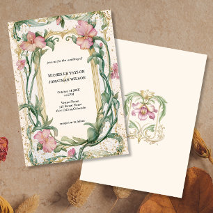 Vintage rustikale Retro Art Nouveau Botanischer Ga Einladung