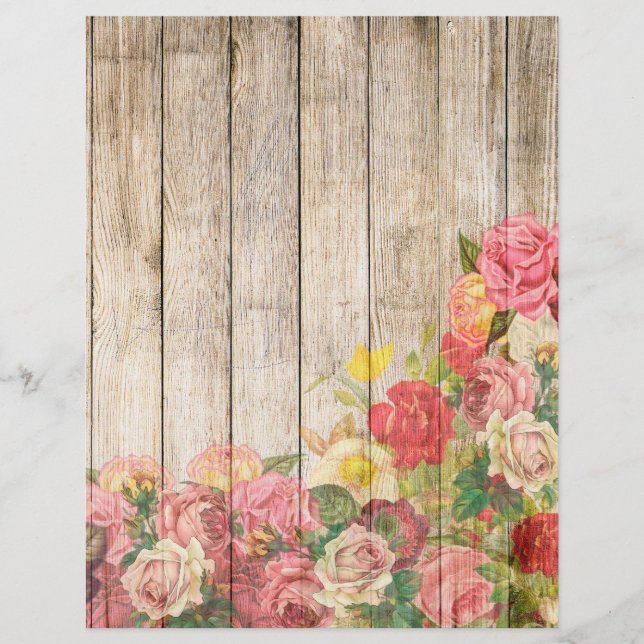 Vintage rustikale romantische Rose Holz (Vorderseite)