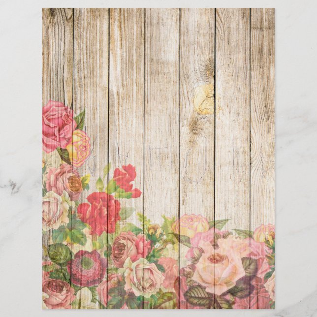 Vintage rustikale romantische Rose Holz (Vorderseite)
