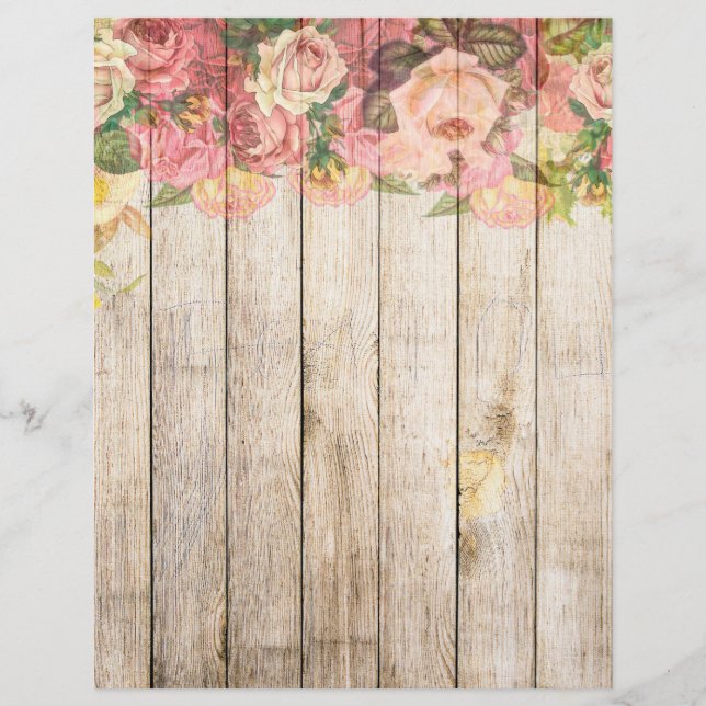 Vintage rustikale romantische Rose Holz (Vorderseite)
