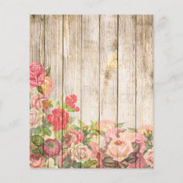 Vintage rustikale romantische Rose Holz Flyer