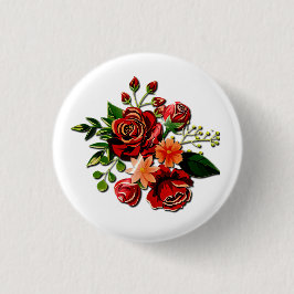 Vintage rustikale Rose Blume Niedlich weiß Button