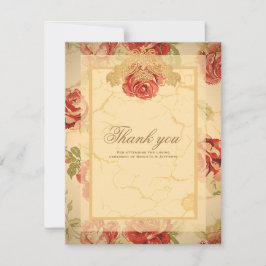 Vintage rustikale rote Rose Dankeskarte