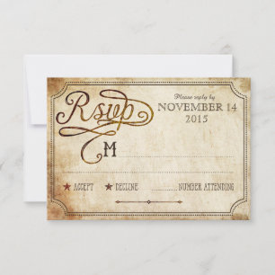 Vintage Rustikale RSVP-Karte RSVP Karte
