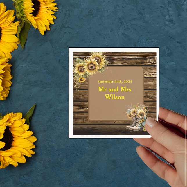 Vintage Rustikale Sonnenblumen Country Dinner Cock Serviette (Von Creator hochgeladen)