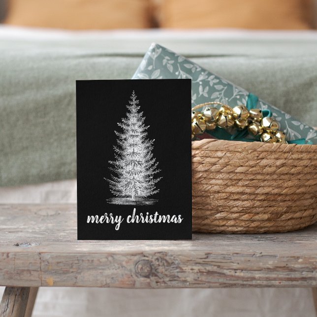 Vintage, rustikale Tannenweiden Postkarte (Von Creator hochgeladen)