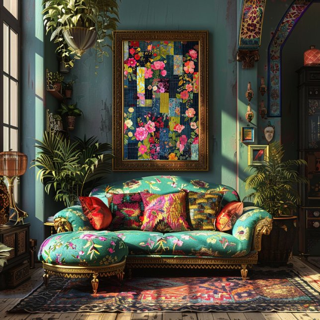 Vintage rustikale Textur blaues Quilt Dekoupage Seidenpapier (Von Creator hochgeladen)