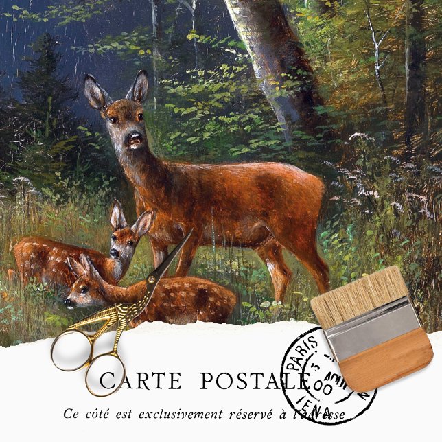 Vintage rustikale Textur Hirsche Dekoupage Seidenpapier (Von Creator hochgeladen)