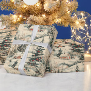 Vintage Rustikale Weihnachtsfeiertage Geschenkpapier