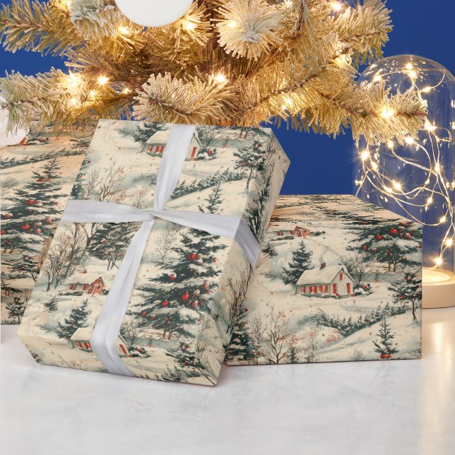 Vintage Rustikale Weihnachtsfeiertage Geschenkpapier (Feiertage)