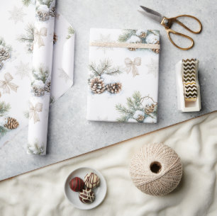 Vintage rustikale Weihnachtskiefern Geschenkpapier