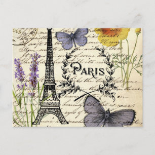 vintage rustikaler französischer Eiffelturm Paris Postkarte