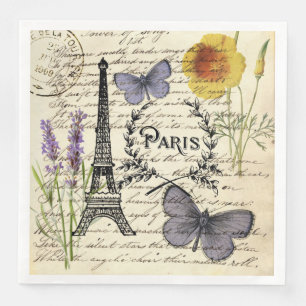 vintage rustikaler französischer Eiffelturm Paris  Serviette