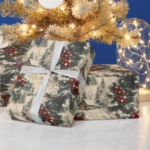 Vintage Rustikales Weihnachtsfest Geschenkpapier
