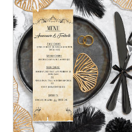 Vintage Rustique Noir Parchemin plat Menu plat
