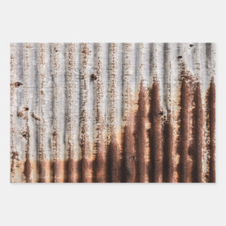 Vintage Rusty Metal Geschenkpapier Set
