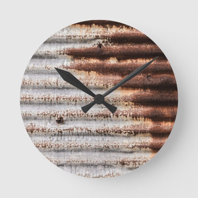 Vintage Rusty Metal Runde Wanduhr (Vorderseite)