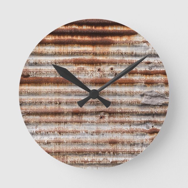 Vintage Rusty Runde Wanduhr (Vorderseite)