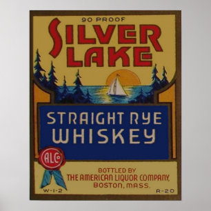 Vintage Rye Whiskey Liquor Retro-Werbung Poster