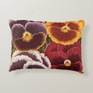 Vintage Saatpacketiketten, Blume der Gartenhalle Dekokissen