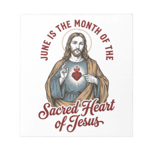 Vintage Sacred Heart of Jesus Juni religiöses Shir Notizblock