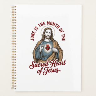 Vintage Sacred Heart of Jesus Juni religiöses T-Sh Planer