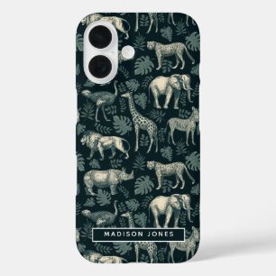 Vintage Safari Afrikanische Tiere  iPhone 16 Hülle