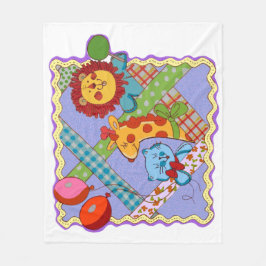 Vintage Safari Animals Fleece Blanket