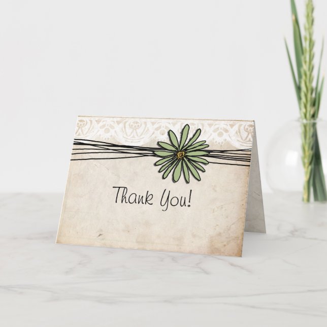 Vintage Sage Daisy Merci (Devant)