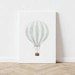 Vintage Sage Green Watercolor Hot Air Balloon Leinwanddruck<br><div class="desc">This vintage watercolor hot air balloon print is a beautiful way to decorate your nursery,  kids room,  or any travel-themed space.</div>