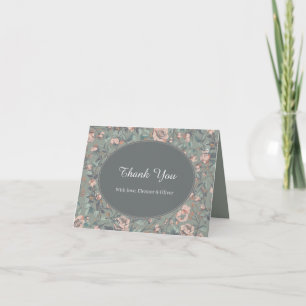 Vintage Sage Grün Dusty Rose Brautparty Dankeskarte