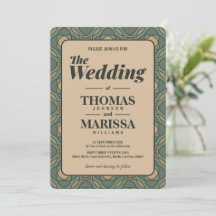 Vintage Sage Grün und Gold Geometrische Hochzeit 