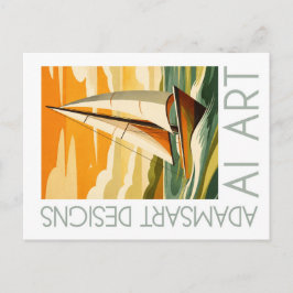 Vintage Sailboat Adventure Retro Nautical  Postkarte