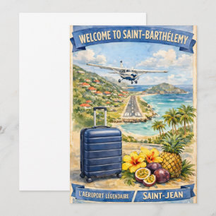Vintage Saint-Barthélemy Flughafen / Einladung