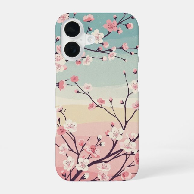 Vintage Sakura-Blüte iPhone 16 Hülle (Rückseite)