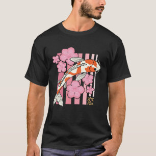Vintage-Sakura-Blüten-Koi-Fisch-Japanische-Sakura- T-Shirt