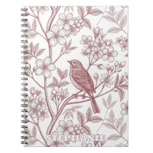 Vintage Sakura Cherry Blossom & Bird Ästhetik 1 Notizblock