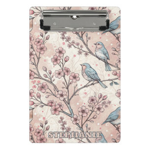 Vintage Sakura Cherry Blossom & Bird Ästhetik 5 Mini Klemmbrett