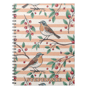 Vintage Sakura Cherry Blossom & Bird Ästhetik 7 Notizblock