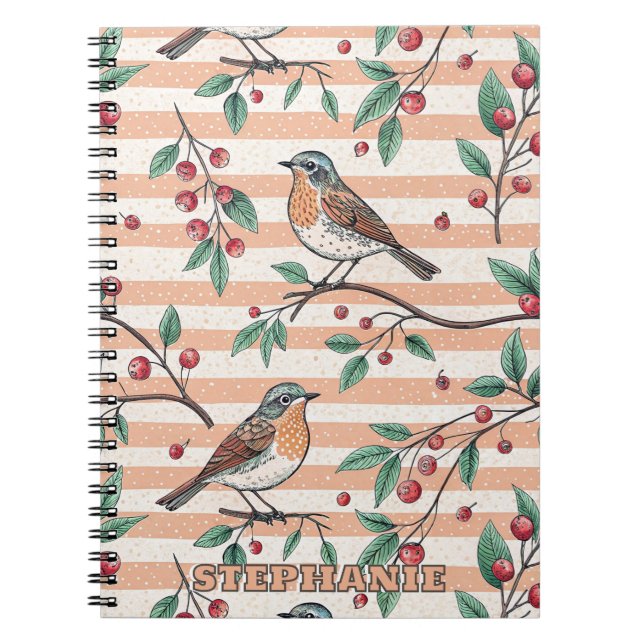 Vintage Sakura Cherry Blossom & Bird Ästhetik 7 Notizblock (Vorderseite)