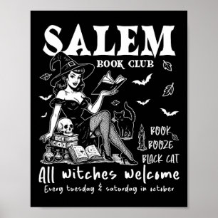 Vintage Salem Hexen-Lesebücher Halloween Gruselig Poster