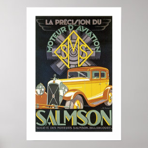 Vintage Salmson Automobil-Anzeige Poster