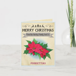 Vintage Samen-Paket-Weihnachtskarte Feiertagskarte