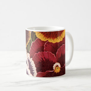 Vintage-Samenpaket-Etiketten, Garten-Stiefmütterch Kaffeetasse