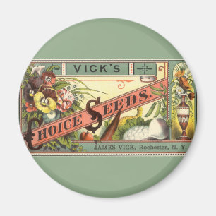 Vintage-Samenpaket-Etikettenkunst, Vick's Choice S Magnet